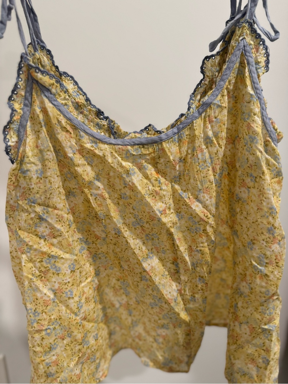 American Eagle Outfitters Yellow Floral Tie-Strap Tank - Picture 2 of 6